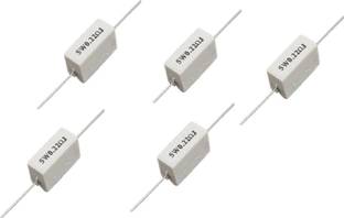 Technical hut 5 Pieces 0.22 Ohm 5 W 5 Percent Tolerance Wire Wound Ceramic Cement Resistor Electronic Components Electronic Hobby Kit