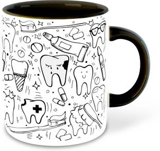 whats your kick Dentist Inspired Designer printed Black Inner Color Ceramic Coffee |tea | milk | Motivational| Wallpaper| Doctor| Quotes| Brush (Multi 17) Ceramic Coffee Mug