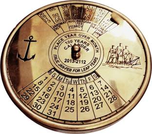 Ascent India Brass 3 inch 100 yr calendar table decor Brass Paper Weights  with Gold