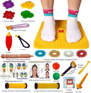Super INDIA Store Acupressure Mat Yellow Multicolor 4 mm Accupressure Mat