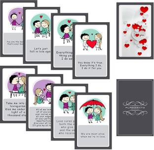 purezento I Love You: Love Story Romantic Cards: Cute Messages Cards Gift For Couples on Anniversaries, Valentines Set of 9 cards Greeting Card
