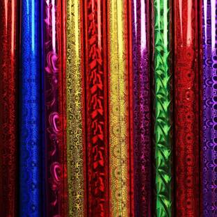 Aadtya Holographic Metallic Multicolour Colour Paper Wrapping Sheets Especially for Gifts for Loved, 26x19.5-inch 30-Sheets (6 Colours x 5 Sheets each) James bond Plastic Gift Wrapper