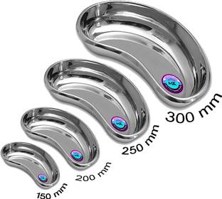 AMAZECARE Stainless Steel Medical Reusable Kidney Tray Set of 4 Reusable Medical Tray