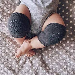 chhota packet Set Of 1 Pair Baby Knee Pads for Crawling, Anti-Slip Elbow Safety Protector Dark Grey Baby Knee Pads