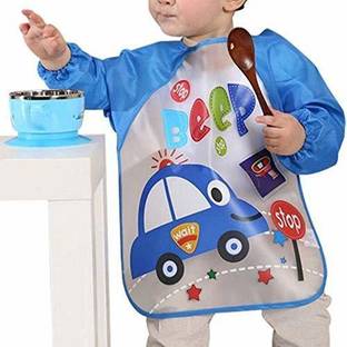 BabyGo Sleeves Washable Waterproof Feeding Bib for Babies and Kids -1 Piece (Random Color)