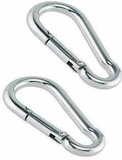 KORBAX Stainless Steel Spring Snap Hook Carabiner Clip Pair For Cable Machines Locking Carabiner