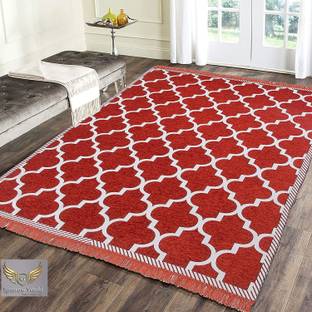Sparrow world Red Chenille Area Rug
