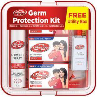LIFEBUOY Germ Protection Kit, Contains Soap, Handwash, Sanitizer & Germ Kill Spray