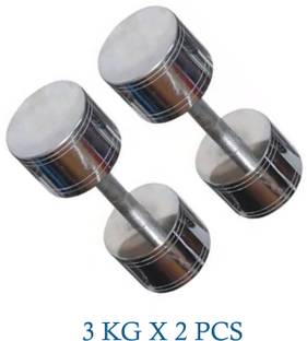 Raider Steel Dumbbells 3 KG X 2 (Total Weight 6KG) , Each Fixed Weight Dumbbell