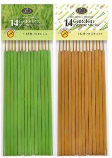 LIELA Mosquito Repellent 28 Sticks in Pure Citronella and Lemon Grass ; Each 16-Inch 14 Sticks -Set of 2 Citronella and Lemon Grass
