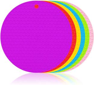 Ramkuwar Silicone Hot Mat Random Set of 6 Matte Trivet