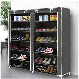 KOnline Multiuse Storage Rack for footwear, Toys, clothes with Dustproof Cover Metal Collapsible Shoe Stand