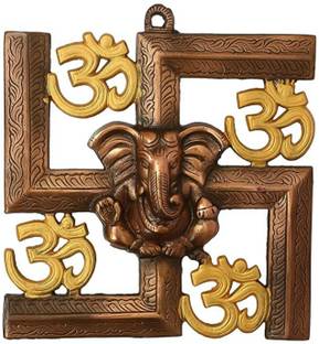 SP Handicrafts Swastika Om Ganesha Wall Hanging Showpiece | Wall Decor | Home Decor | Office Decor | Show piece Gifts |Photo Frame | Modern Wall Art| | Home Accent | Room Decor Decorative Showpiece  -  24 cm