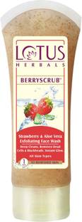 LOTUS HERBALS BERRYSCRUB Strawberry & Aloe Vera Exfoliating Face Wash Scrub
