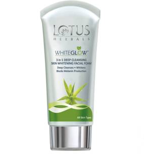 LOTUS herbals White Glow 3 In 1 Deep Cleansing Skin Whitening Facial Foam 100g Pack of 2 Face Wash