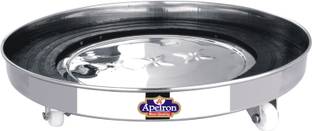 Apeiron Stainless Steel Gas Cylinder Trolley with Wheels with Rubber Protection Gas Cylinder Trolley