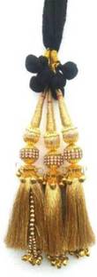 maanya enterprises Paranda Parandi Braid Tassles Hair Accessory (Golden) Braid Extension (Gold) Braid Extension