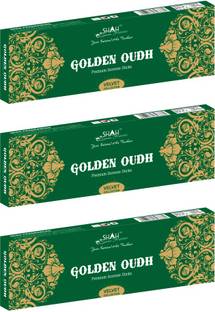 Shah Fragrances Golden oudh premium incense sticks box (pack of 3)(100 grams*3 packs) Golden Oudh