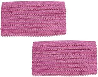 Stylewell CWG0114-010 Set Of 2 (25 Mtr Roll and 1.2cm Width) Pink Payal Gota Trim Laces and Borders for Bridal Ethnic Dresses Suits Sarees Falls Lehengas Embellishment Clothes Apparels Sewing Decorations Arts and Crafts Lace Reel