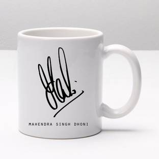 JAIPURART Official Mahendra Singh Dhoni Signature Ceramic Coffee Mug