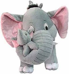 ASJS mother Elephant with Cute Babys - 40 cm (Grey)  - 40 cm