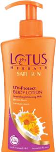 LOTUS HERBALS Sunscreen - SPF 50 PA+++ Safe Sun UV-Protect Body Lotion Nourishing Whitening Milk- SPF25