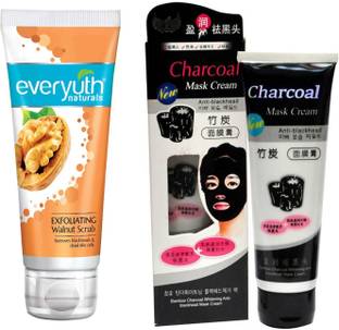 Everyuth Naturals WALNUT SCRUB &BLACK CHARCOAL FACE MASK (100GM+130GM)