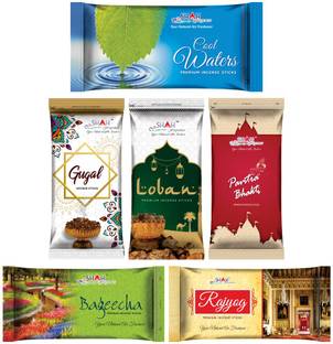 Shah Fragrances "Meditation Combo zipper packs incense sticks (pack of 6)(640 grams) " Meditation
