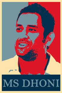 M.S.DHONI Multi Colour Waterproof Vinyl Sticker Poster || can2172 Fine Art Print