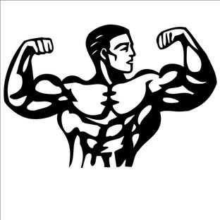 StickerYard 35 cm Body builder gym Self Adhesive Sticker