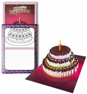 patil magic Happy Birthday Day Cake Card Magic Greeting Card