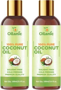 Oilanic 100% Pure & Natural Coconut Oil Combo pack of 2 bottles of 100 ml(200 ml) Hair Oil