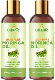 Oilanic 100% Pure & Natural Moringa Oil Combo pack of 2 bottles of 100 ml(200 ml) Hair Oil
