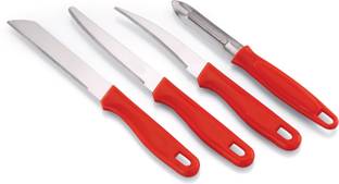 KVG 4 Pc Steel, Plastic Knife Set Stainless Steel Kitchen Knives and Peeler