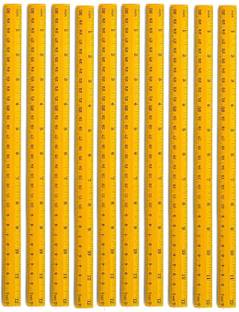 PMW Measuring Wooden Ruler -12-inch/30 cm (Pack of 10) - Student Ruler - Wooden Scale Ruler