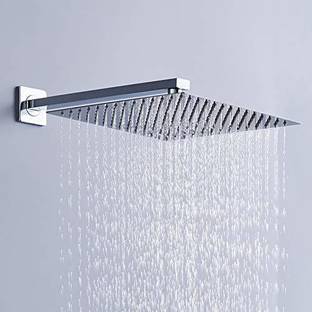 fastgear by Fastgear Bathroom Ultra Slim Steel 12 Inches Square Arm & 8Inch Shower Chrome Finish Shower Head