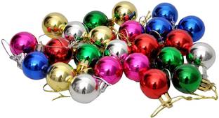 Ascension 12 Pcs Plain Multi balls for X mas Christmas Tree Decoration and Home Decor (Multicolour) Balls Pack of 12