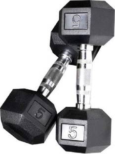 sportsistic GVT1, 5 Kg * 2 Pcs IMPORTED RUBBER COATED HEXAGON Fixed Weight Dumbbell