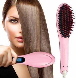 PKK TRADERS 3 in 1 Ceramic Fast Hair Electric Comb Brush Straightener with LCD Screen Hair Curler