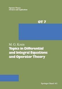 Topics in Differential and Integral Equations and Operator Theory