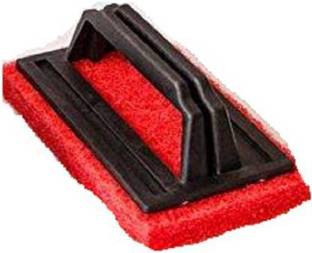 BAHISHT Tile cleaning multipurpose scrubber Brush with handle Plastic Wet and Dry Brush (Red) Plastic Wet and Dry Brush