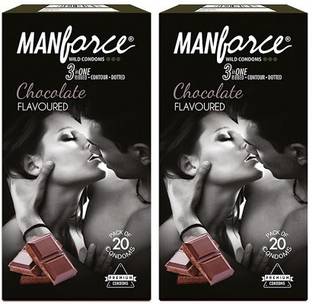 MANFORCE Wild 3 in 1, Chocolate Flavoured Condom