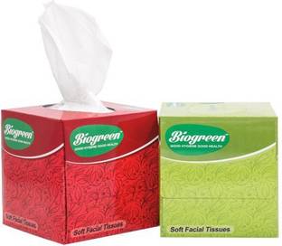 Biogreen Face Tissue 100 Pulls (200 Sheets) 100%
