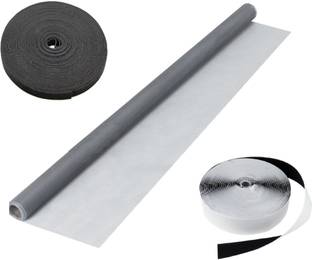 Royalkart High Density Polyethylene H.D.P.E Adjustable Window Screen DIY Fiberglass Mesh Anti-Mosquito Bug Insect (150 cm X 200 cm)(Dark Grey) Insect Net