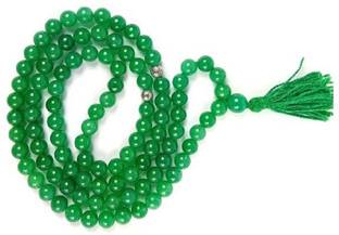 KUNDLI GEMS Emerald Mala Natural Precious Panna Beads Stone's Astrological & Fashionable for unisex Emerald Stone Chain