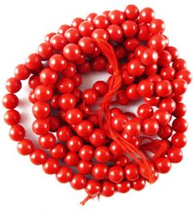 KUNDLI GEMS Coral Mala Natural Precious stone's Red Coral / Moonga Astrological and Fashionable for unisex Coral Stone Chain