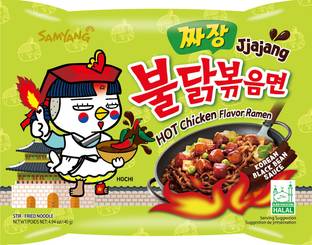Samyang Buldak Jjajang Hot Chicken Flavor (Pack of 5) Ramen Instant Noodles Non-vegetarian
