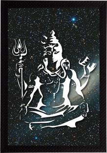 eCraftIndia Lord Shiva Satin Matt Texture UV Art Ink 20 inch x 14 inch Painting
