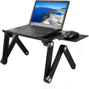 ZZ ZONEX Portable Foldable Laptop Bed Study Table Lap Desk Stand, with Slot, Notebook Stand Holder for Eating Breakfast, Reading, Working Portable Foldable Laptop Bed Study Table Lap Desk Aluminium Desk Stand Rotatable Laptop Stand with Adjustable Height Compatible with Universal Laptops