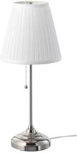 IKEA Table Lamp, Nickel-Plated/White With LED Bulb E27 Globe Opal White. Table Lamp